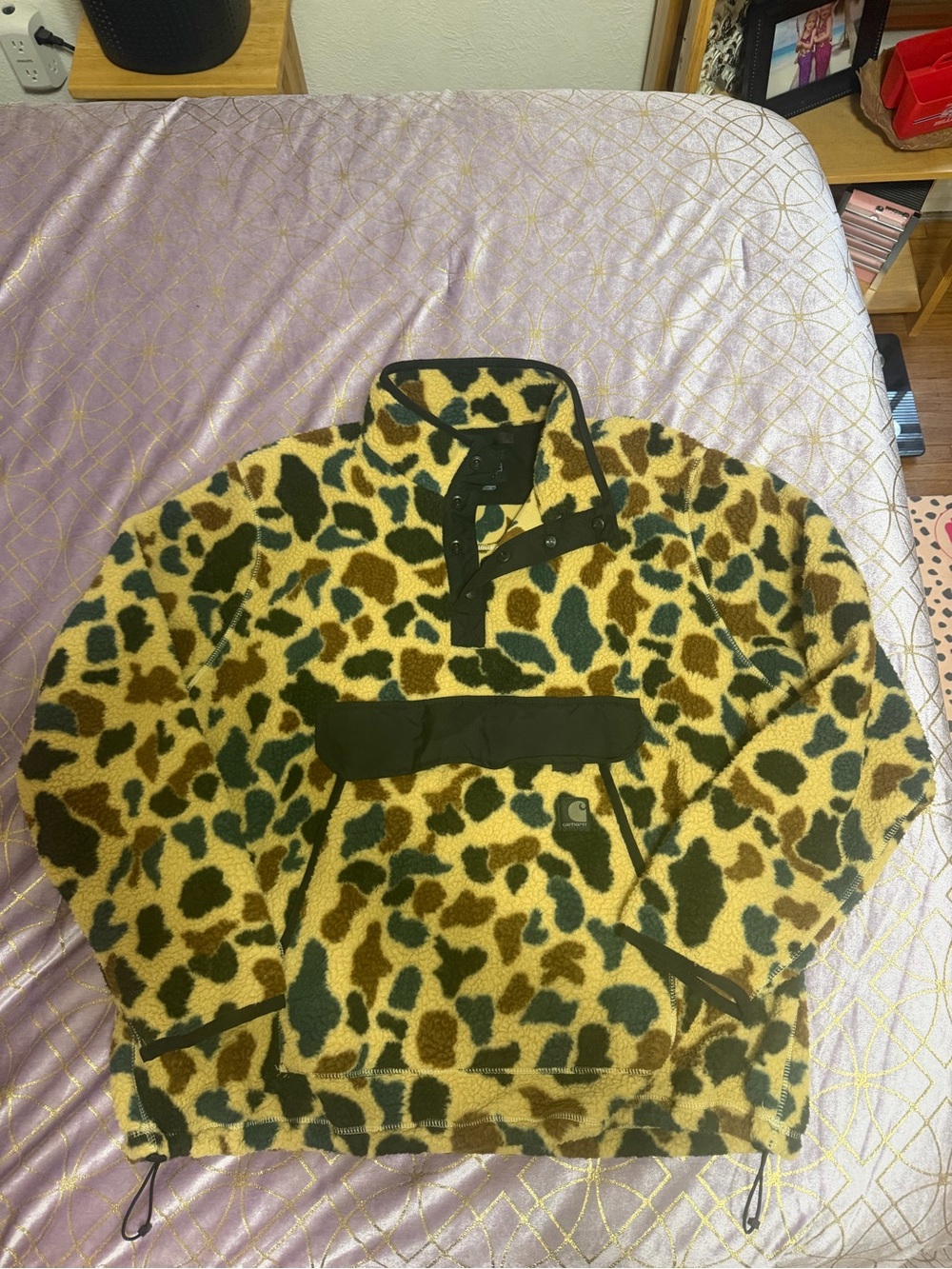 💥 NWOT MENS Carhartt Camo Sherpa Pullover